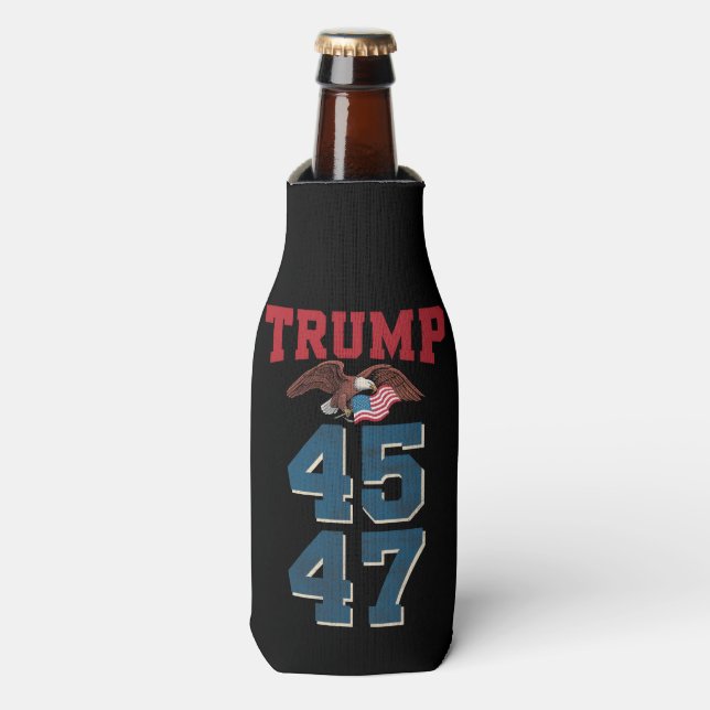 Patriotic Trump gewinnt 45 und 47 Sieger Trump Flaschenkühler (Flaschenvorderseite)