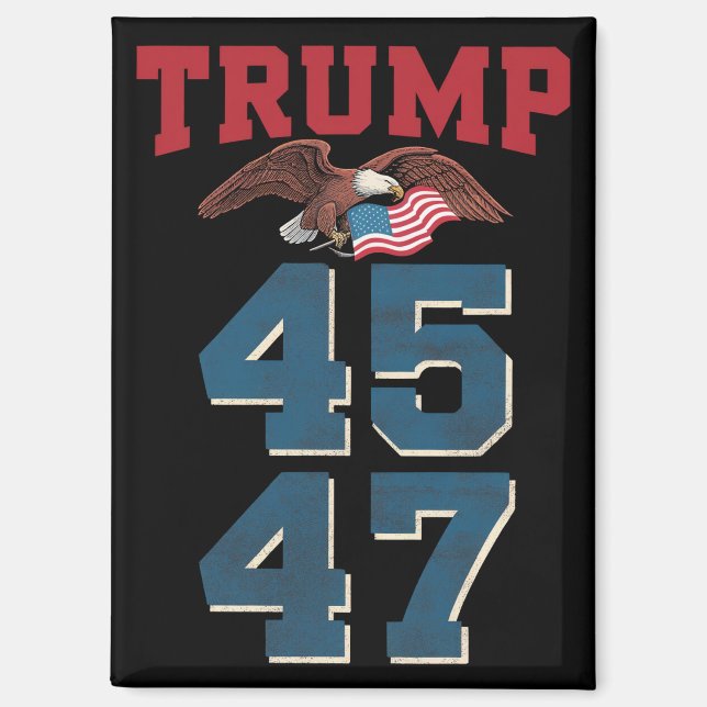 Patriotic Trump gewinnt 45 und 47 Sieger Trump Magnet (Vorderseite)