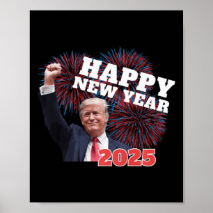 Patriotic Trump glücklich Neues Jahr 2025 Konserva Poster