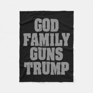 Patriotic Trump God Family Guns Trump Fleecedecke