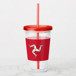 Patriotic Tumbler mit der Flagge der Isle of Man Acryltrinkbecher