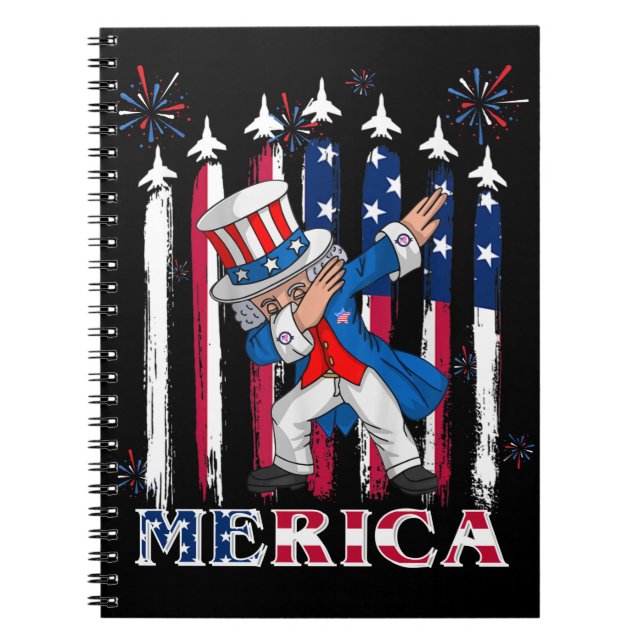 Patriotic Uncle Sam Dabbing 4. Juli Notizblock (Vorderseite)