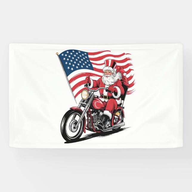Patriotic Uncle Sam Motorcycle Banner (Horizontal)