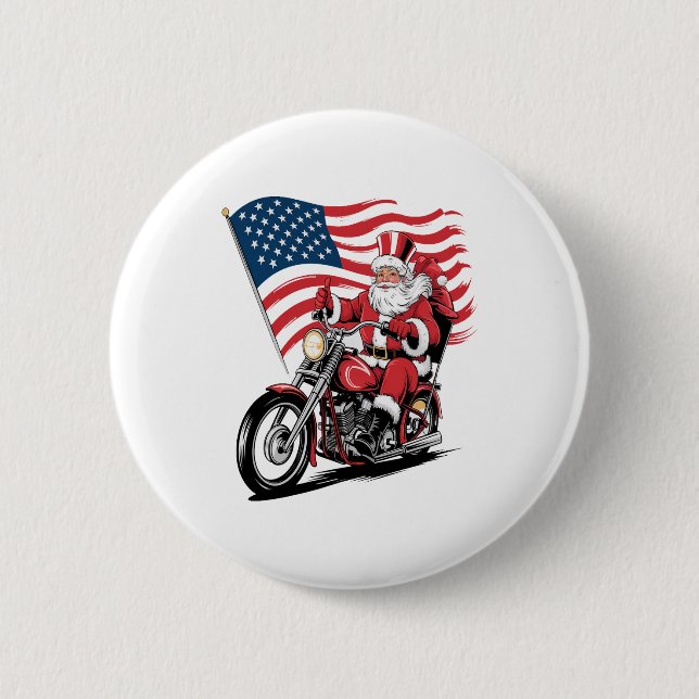 Patriotic Uncle Sam Motorcycle Button (Vorderseite)