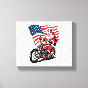 Patriotic Uncle Sam Motorcycle Leinwanddruck