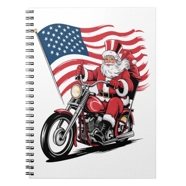 Patriotic Uncle Sam Motorcycle Notizblock (Vorderseite)