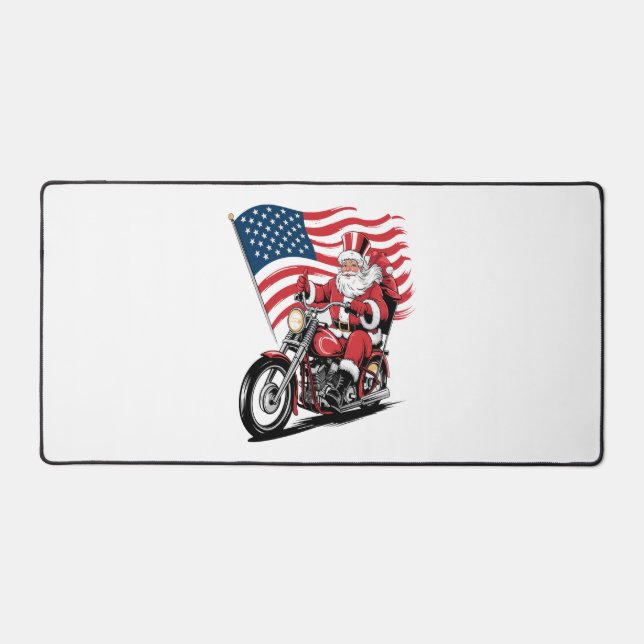 Patriotic Uncle Sam Motorcycle Schreibtischunterlage (Vorderseite)