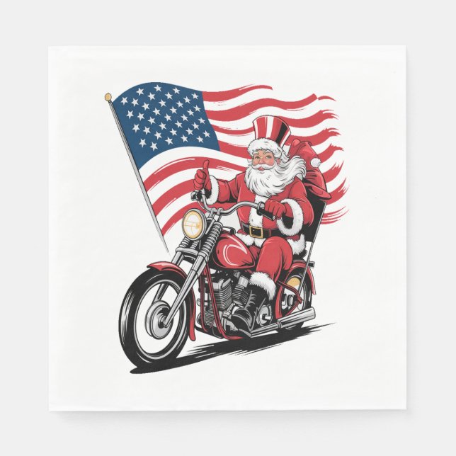 Patriotic Uncle Sam Motorcycle Serviette (Vorderseite)