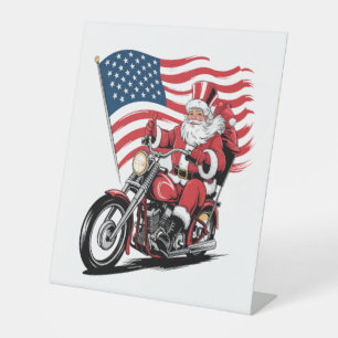 Patriotic Uncle Sam Motorcycle Sockelschild