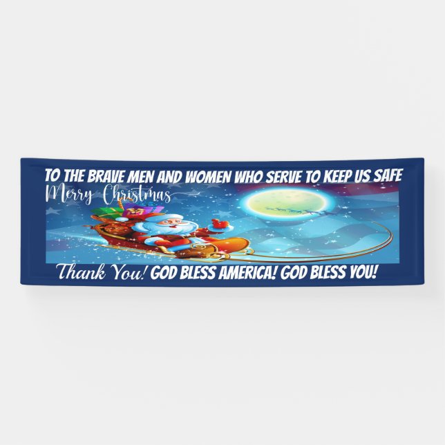 Patriotic und First Responder Weihnachten Banner (Horizontal)