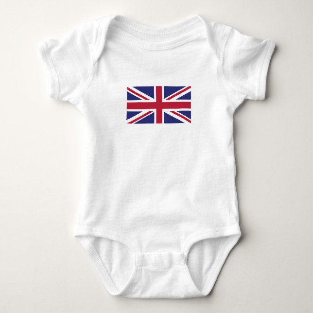Patriotic United Kingdom Flag Baby Strampler (Vorderseite)