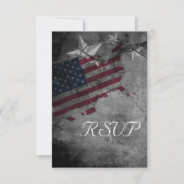 Patriotic United Staaten American Flag Wedding RSVP Karte