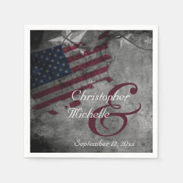 Patriotic United Staaten American Flag Wedding Serviette