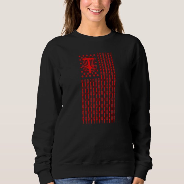 Patriotic US American Flag Disk Golfing Sweatshirt (Vorderseite)