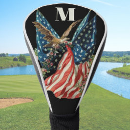 Patriotic US Flag And Eagle American Flag Golf Headcover