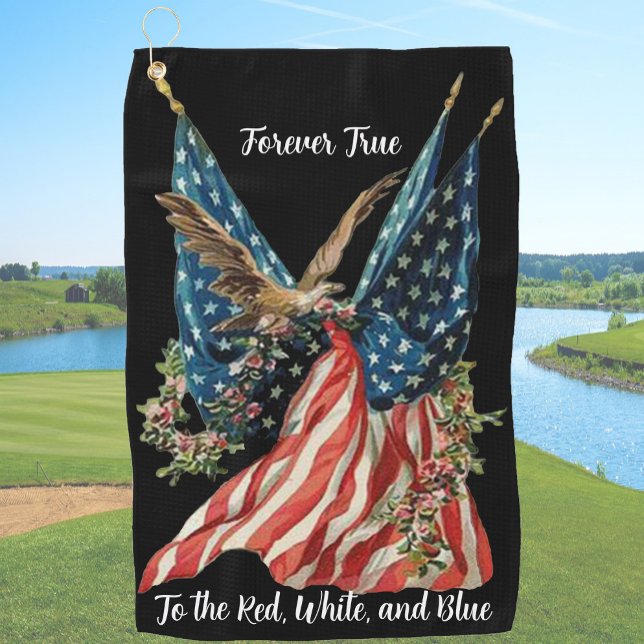 Patriotic US Flag And Eagle American Flag Golfhandtuch (Von Creator hochgeladen)