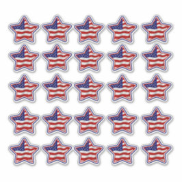 Patriotic US Flag Star Shaped Vinyl Stickers Aufkleber