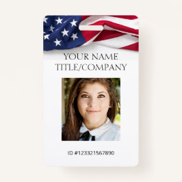 PATRIOTIC US-Flag Template Mitarbeiter Foto ID Ausweis