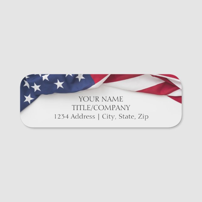 Patriotic USA American Flag Company Name Namensschild (Vorderseite)