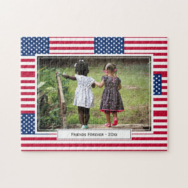Patriotic USA AMERICAN Flag Foto (Horizontal)