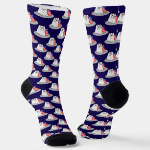 Patriotic USA American Flag Maltese Dog Niedlich Socken