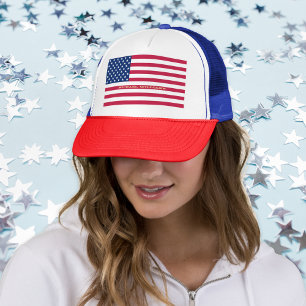 Patriotic USA American Flag Stars Stripes Red Blue Truckerkappe