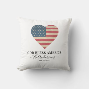 Patriotic USA - amerikanisches Flaggenherz Kissen