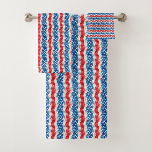Patriotic USA Bath Towel Set (Insitu)