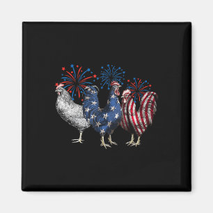 Patriotic Usa Chicken Usa American Flag Funny 4 Magnet
