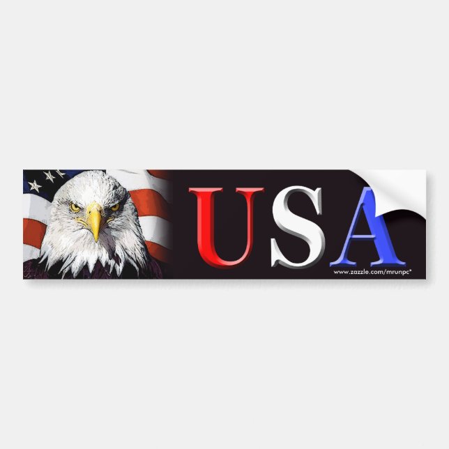Patriotic “USA Eagle” bumper sticker Autoaufkleber (Vorne)