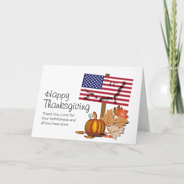 Patriotic USA Erntedank Feiertagskarte (Vorderseite)