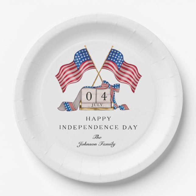 Patriotic USA Flag 4. Juli Pappteller (Vorderseite)