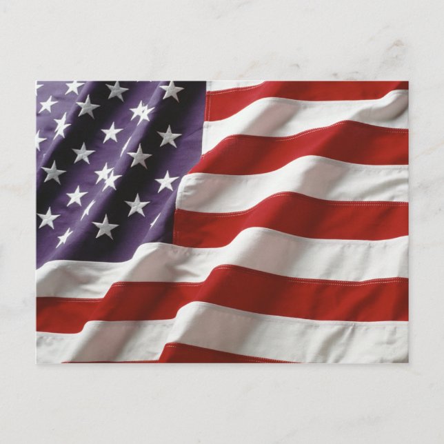 Patriotic USA Flag - Amerikanische Flagge Postkarte (Vorderseite)