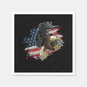 Patriotic USA Flag Bald Eagle Serviette