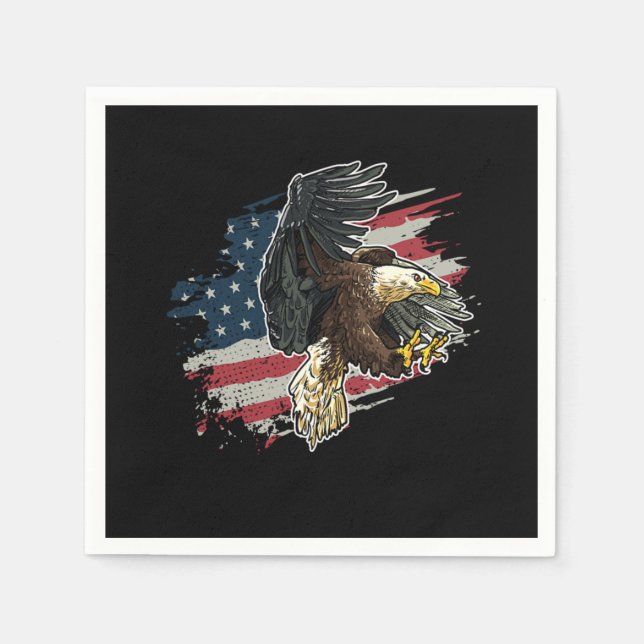 Patriotic USA Flag Bald Eagle Serviette (Vorderseite)