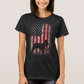 Patriotic USA Flag Boston Terrier Design for Labra T-Shirt