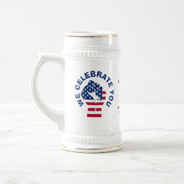 Patriotic USA Flag CELEBRATE BEST VATER EVER Bierglas