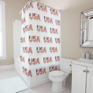 Patriotic USA Flag Duschvorhang
