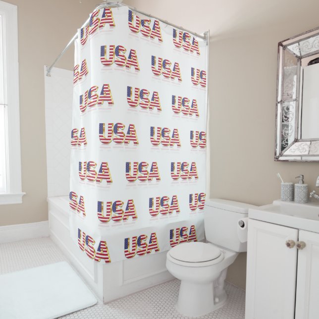 Patriotic USA Flag Duschvorhang (Beispiel)