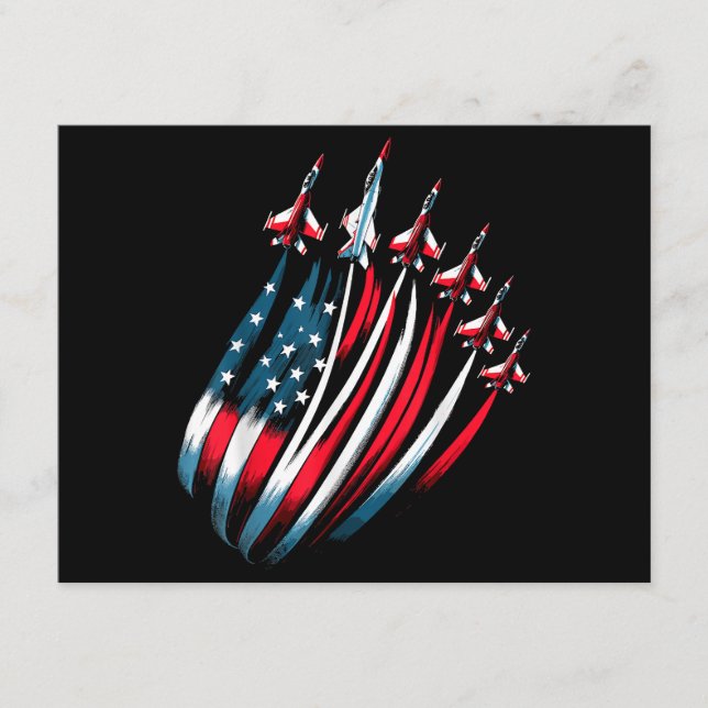 Patriotic USA Flag Fighter Jets Boys 4. Juli Begleitkarte (Vorderseite)