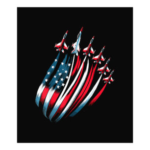 Patriotic USA Flag Fighter Jets Boys 4. Juli Fotodruck