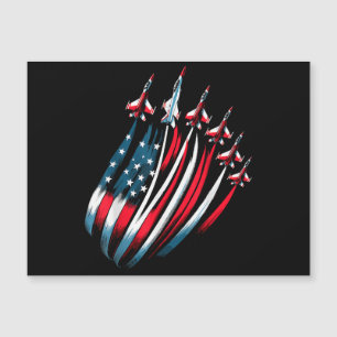 Patriotic USA Flag Fighter Jets Boys 4. Juli Magnetkarte