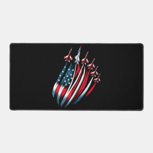 Patriotic USA Flag Fighter Jets Boys 4. Juli Schreibtischunterlage