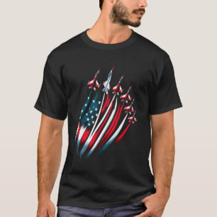 Patriotic USA Flag Fighter Jets Boys 4. Juli T-Shirt
