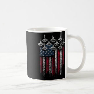 Patriotic Usa Flag Fighter Jets Lover 4th Of July Kaffeetasse