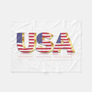 Patriotic USA Flag Fleece Blanket