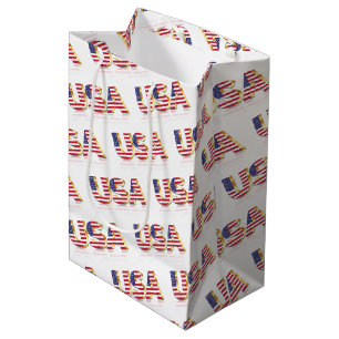 Patriotic USA Flag Gift Bag Mittlere Geschenktüte