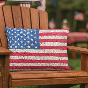 Patriotic USA Flag Glam Glitzer American Dream Kissen Für Draußen