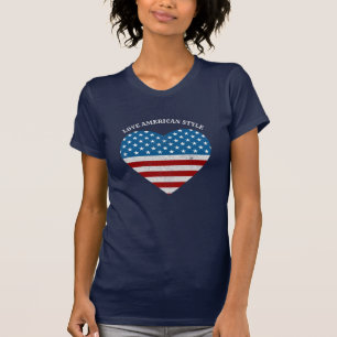 Patriotic USA Flag Herzstück Liebe American Style  T-Shirt