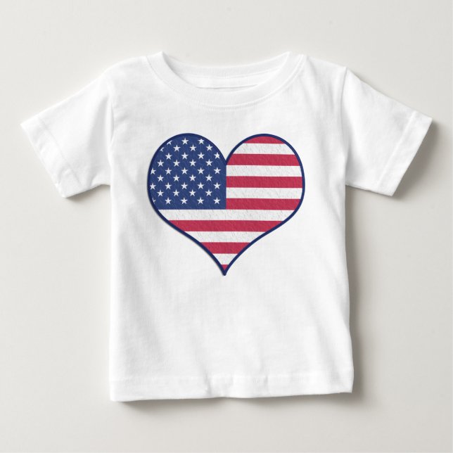 Patriotic USA Flag Herzstück Zuhause der Brave Baby T-shirt (Vorderseite)